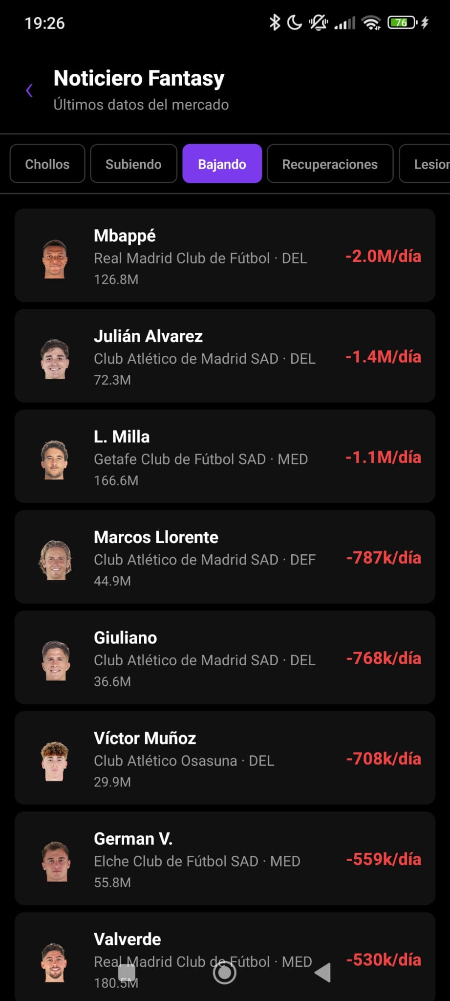 Mercado de jugadores